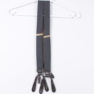 Trafalgar Men's Suspenders  Navy beige Striped Silk